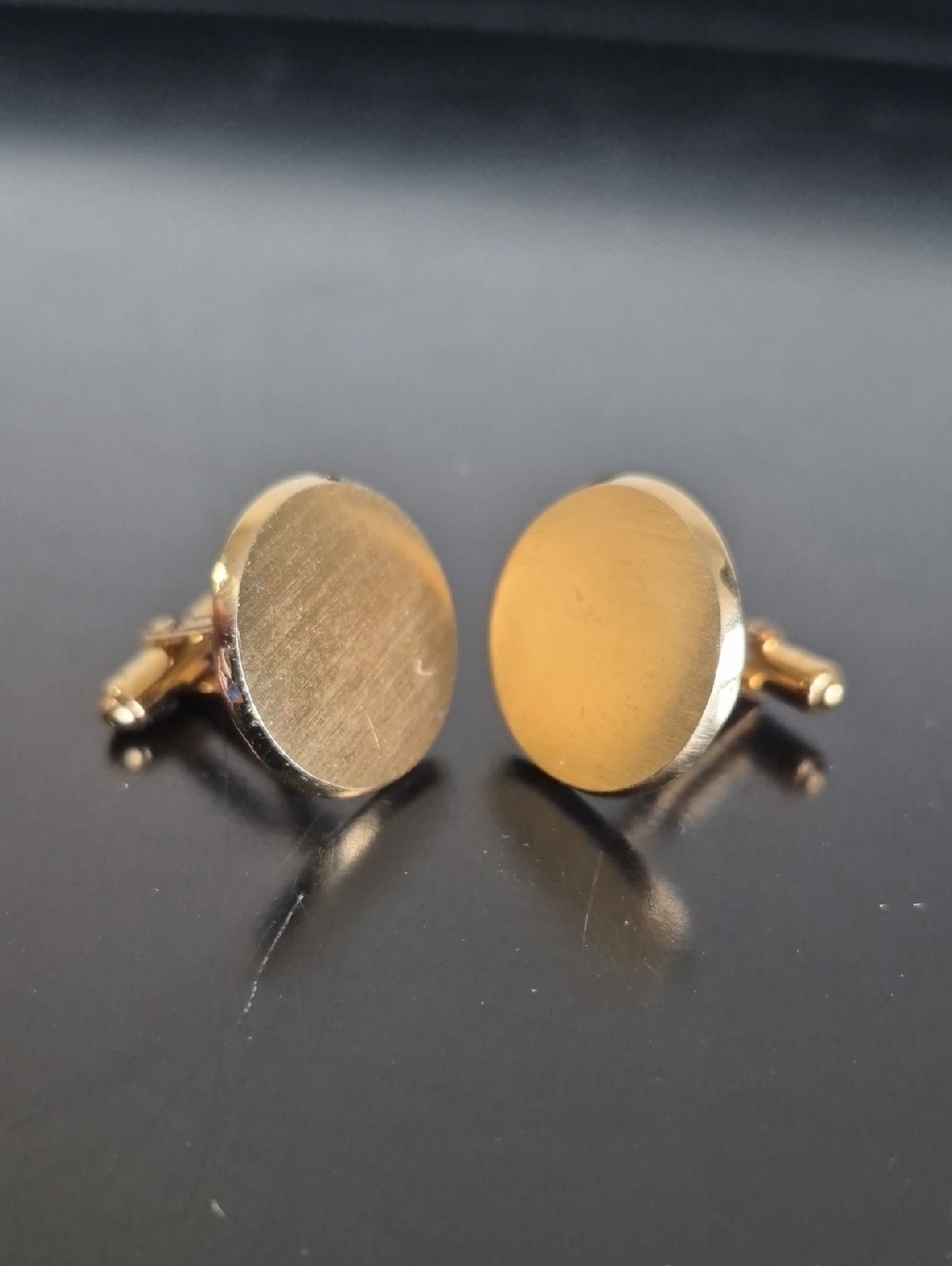 Senator Classic Brushed Gold Round Cufflinks